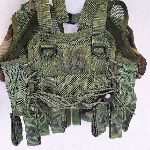 US Army Load Bearing Vest LBV Woodland Camo Tactical Harness Adjustable NEW - Picture 6 of 15